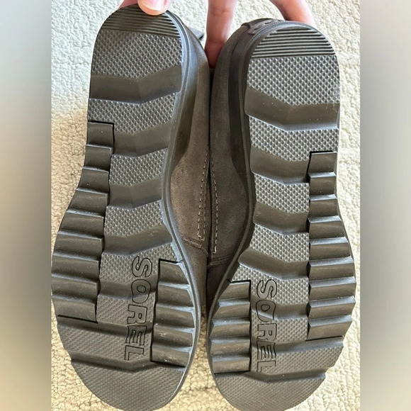 Sorel Evie Gray Lace Up Wedge Ankle Boots 11 Suede - Picture 3 of 7